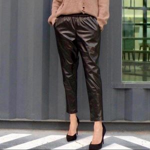 Vegan Leather Jogger Pants